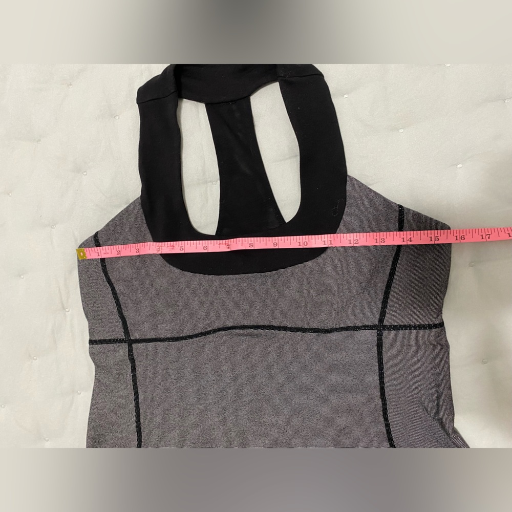 Gray and Black Lululemon athletic tank top - Picture 3 of 9